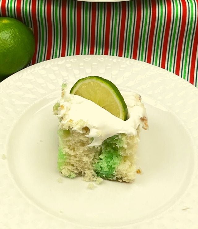 Green jello poke cake