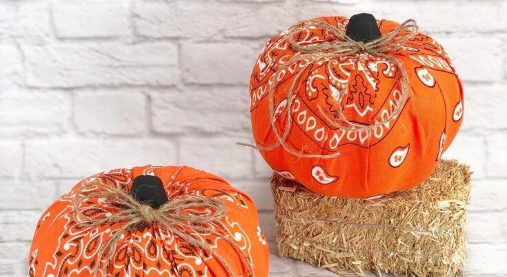 Image for How to Make Dollar Tree Bandana Pumpkins in 15 Minutes