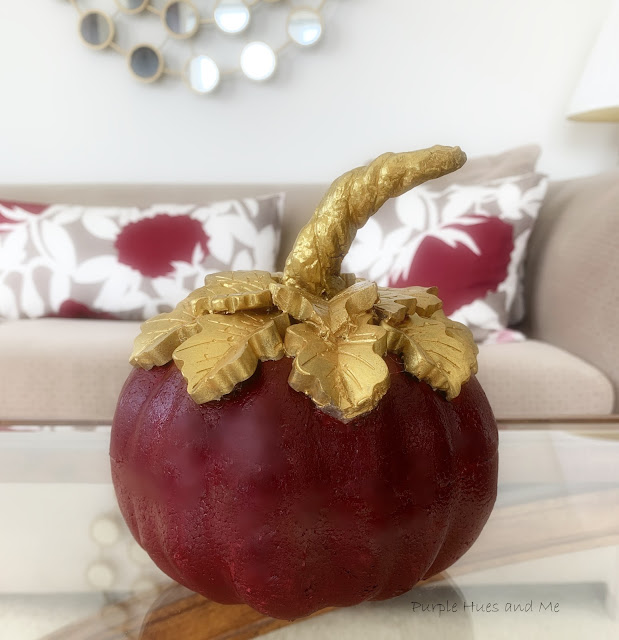 Image for Gold Hot Glue Leaves on Pumpkin