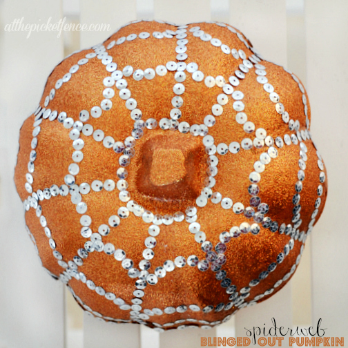 Image for Sparkles make everything better! Spiderweb Blinged Out Pumpkin!