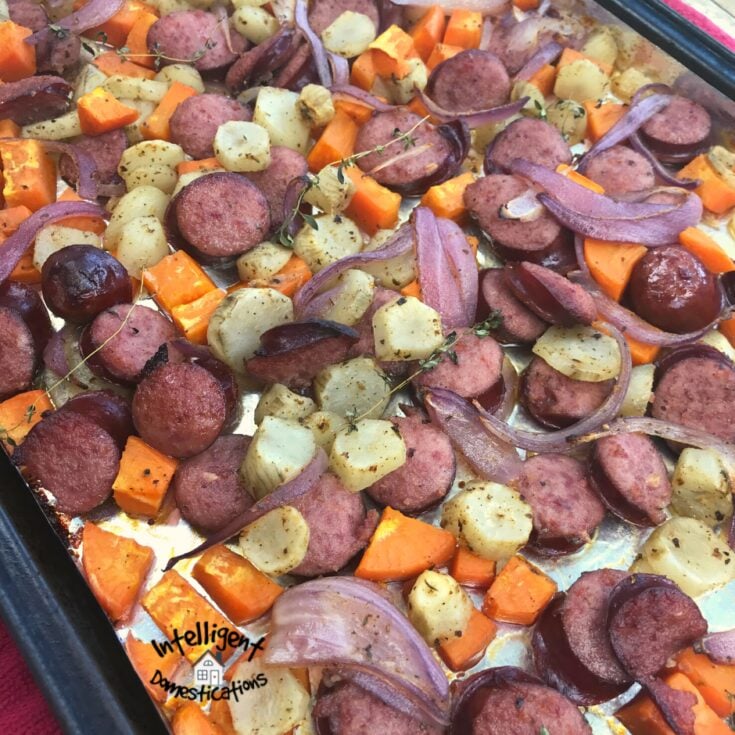 Sausage and vegetable sheet pan meal