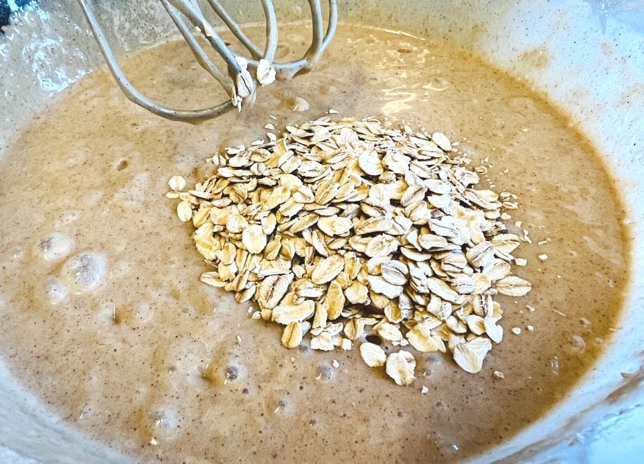 cake batter with oatmeal