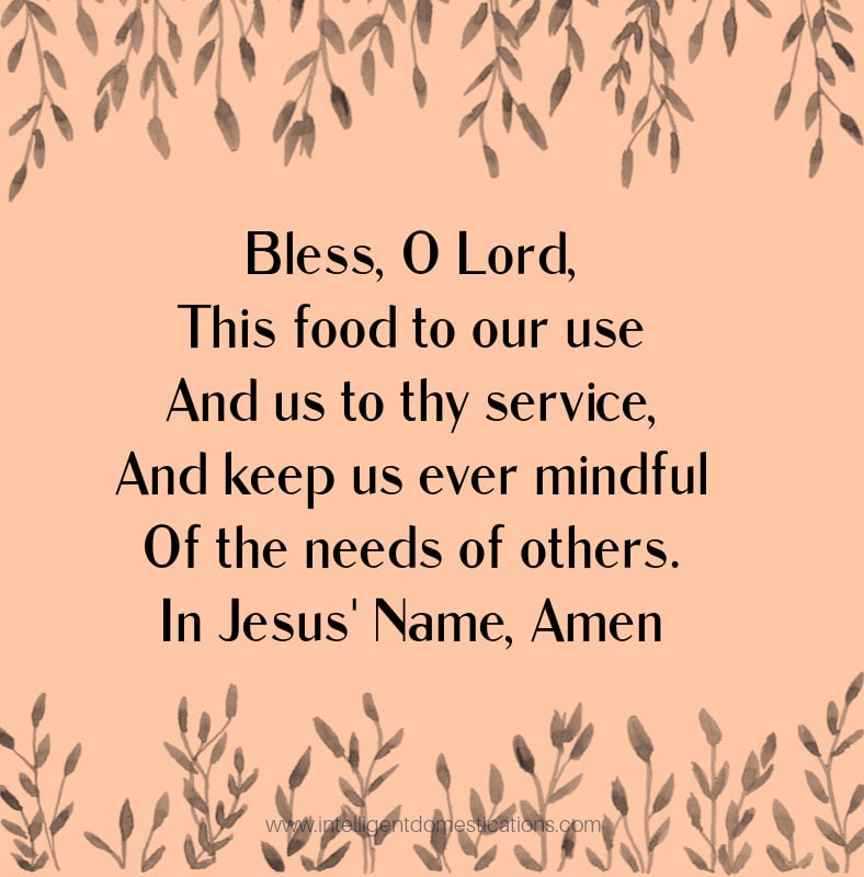 Mealtime prayer