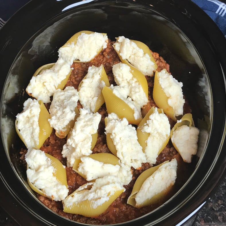 stuffed pasta shells in sauce in the Slow cooker