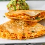 Chicken and Cheese Quesadilla baked in the oven ready to eat