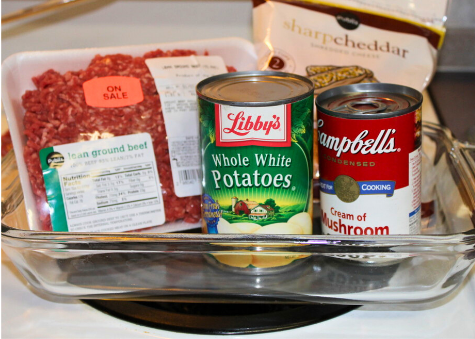 Ingredients for Meat and Potato Casserole