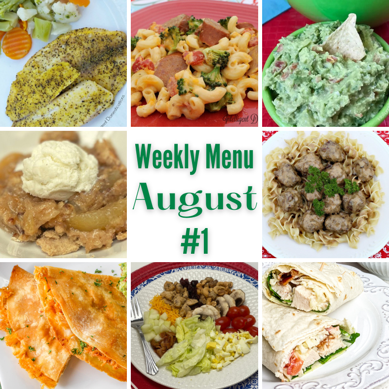 August Menu Plan for week 1