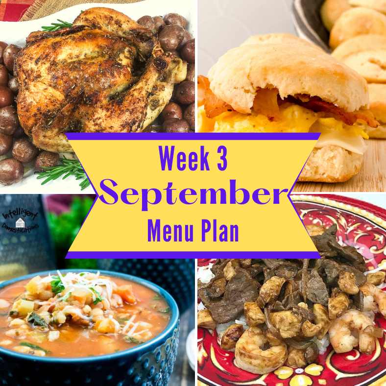 September Weekly Menu plan
