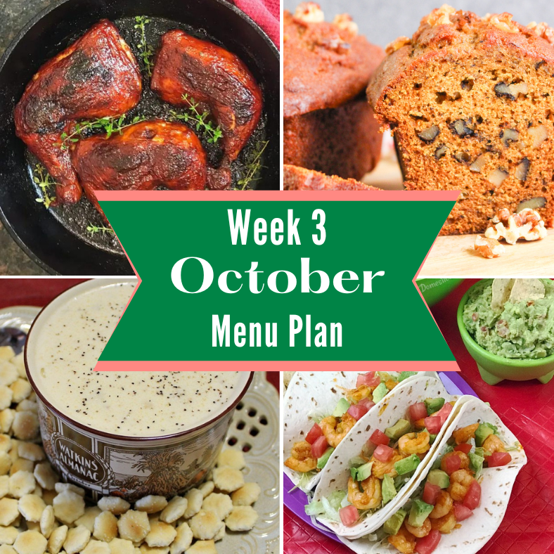 Weekly October Menu Plan