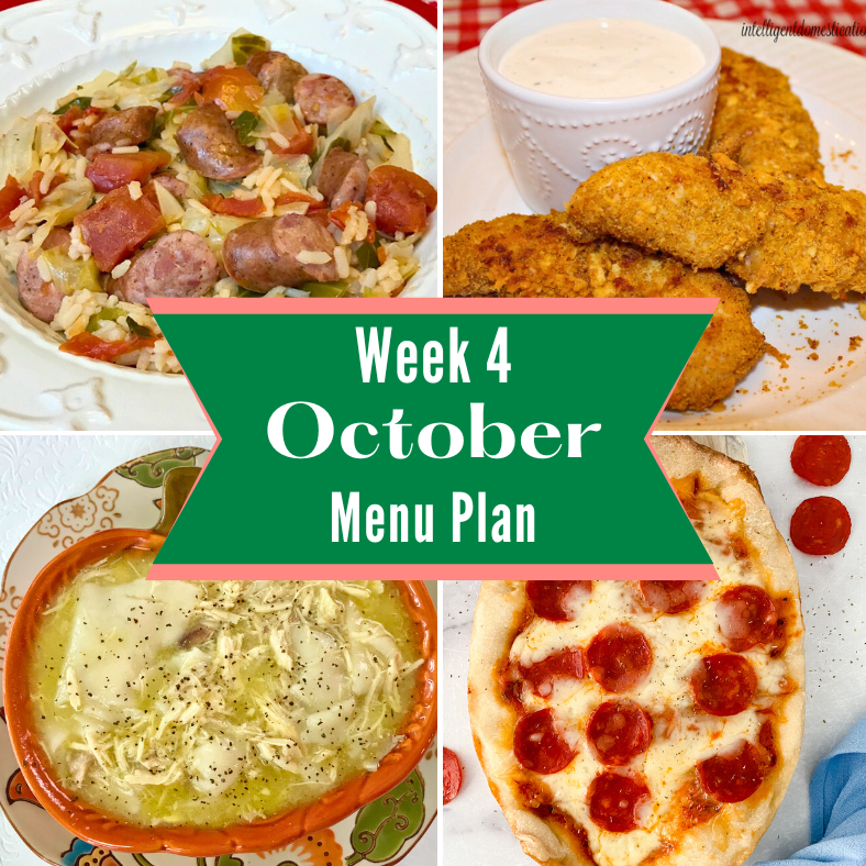 October Menu Plan for week four