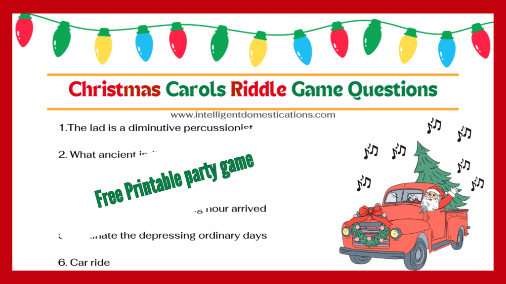 Christmas Carols Game Printable - Christmas Carols Riddle Game. Printable At Intelligentdomestications.com Twitter Post 1024x576 