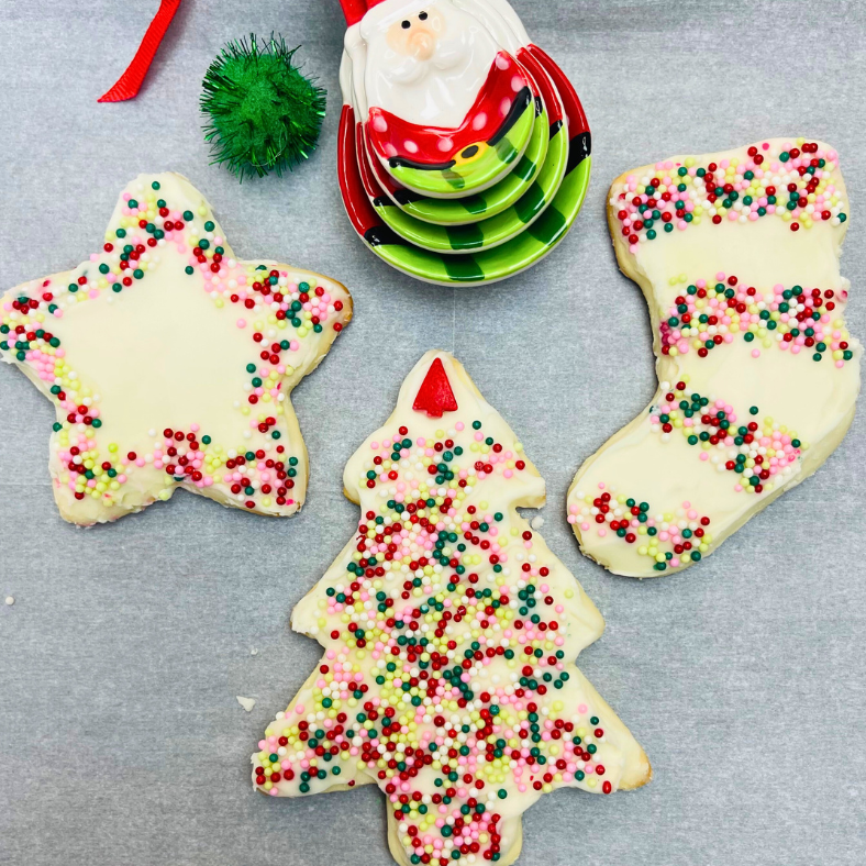 Cream Cheese Sugar Cookies. Star. Stocking and Tree at intelligentdomestications.com