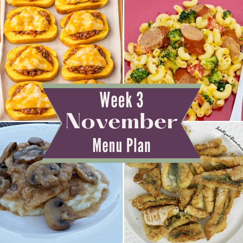 November Weekly Menu Plan