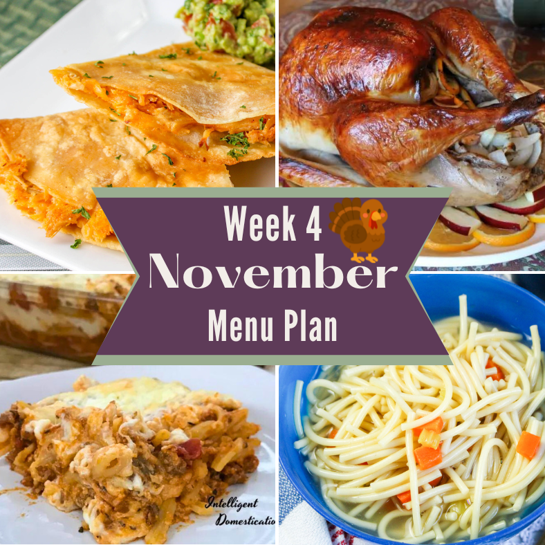 November Weekly Menu Plan
