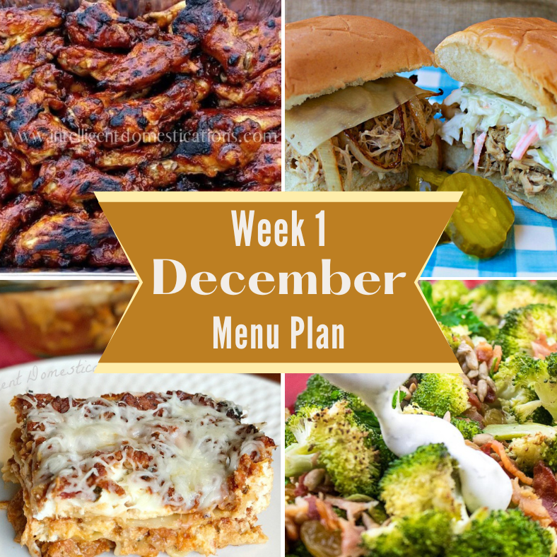 December menu plan for week one