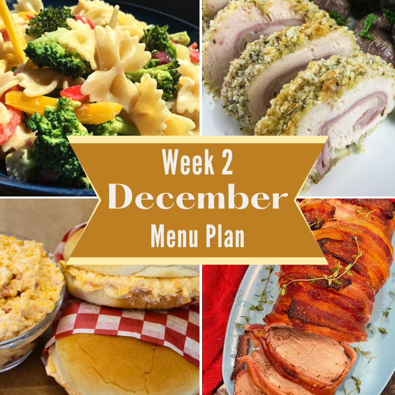 Week 2 of the December Weekly Menu Plan