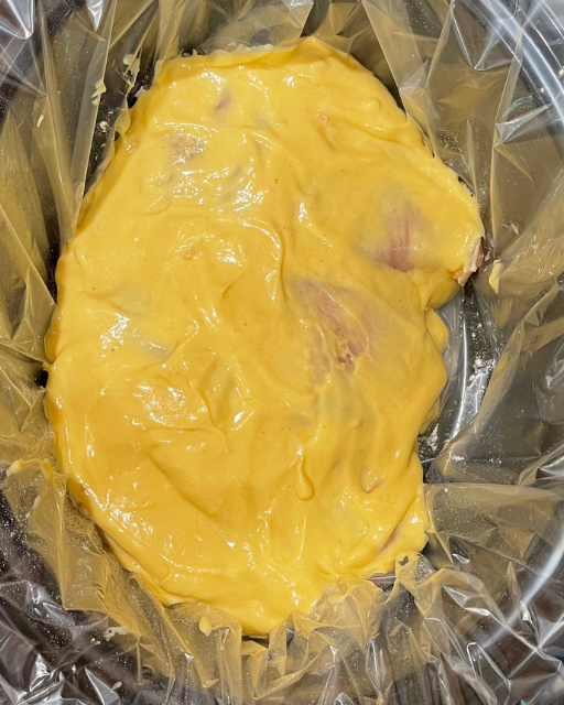 Chicken and Gravy in the Crockpot ready to cook