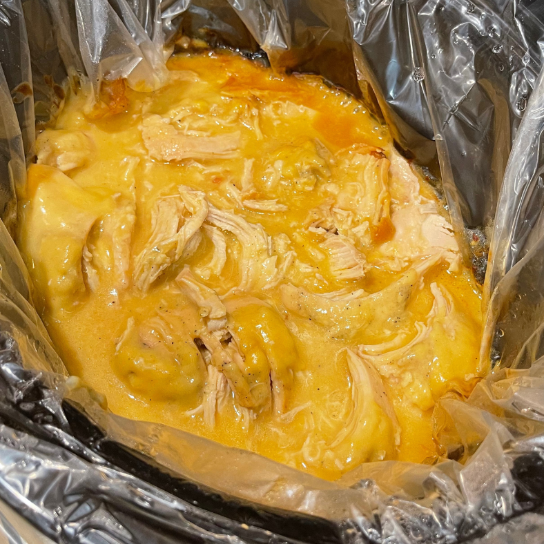 Easy Chicken and Gravy cooking in the Crockpot at intelligentdomestications.com