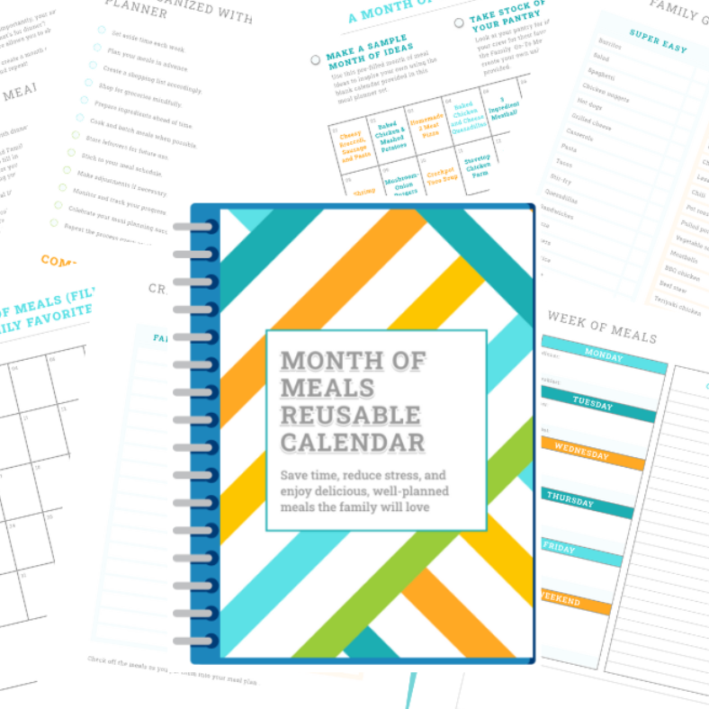 Month of Meal Planner Set Printable at intelligentdomestications.com