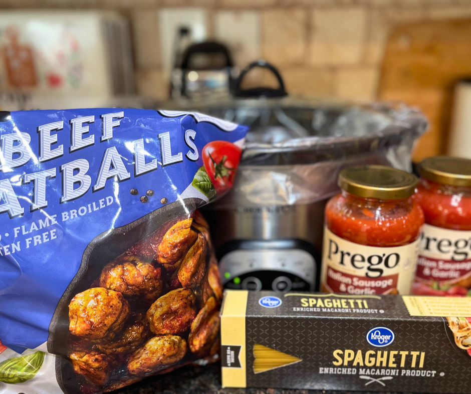 Ingredients for Crockpot Spaghetti and Meatballs recipe