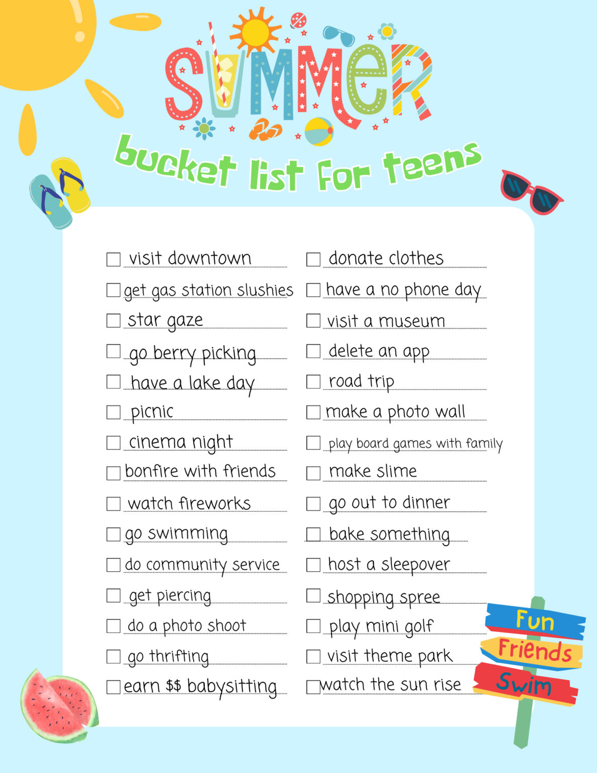 30 Summer Bucket List Ideas for Teens - Intelligent Domestications